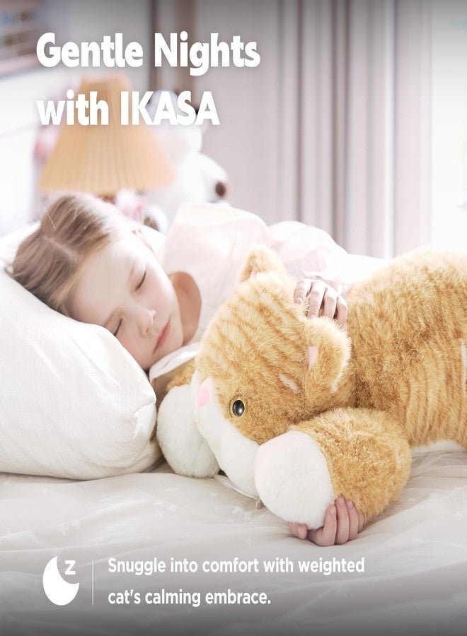 IKASA لعبة قطة برتقالية مخملية محشوة من إيكاسا، وزنها 5 أرطال، لعبة قطة كبيرة الحجم وناعمة، طولها 24 بوصة، هدية رائعة للأطفال - Image 5